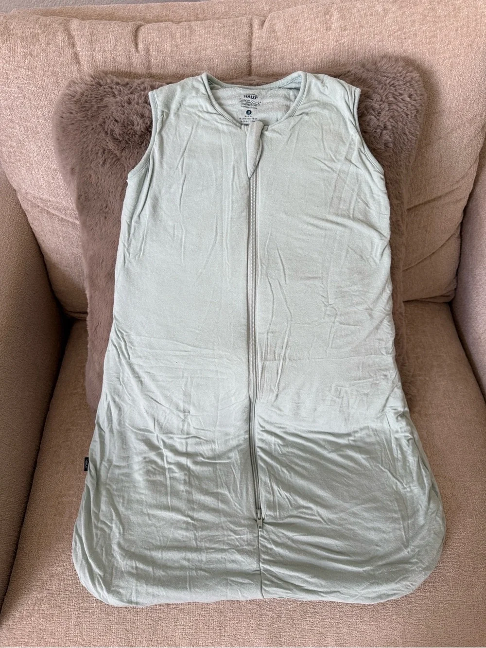 Halo SuperSoft Sleepsack - Sage and Oat, size Medium (6-12m)